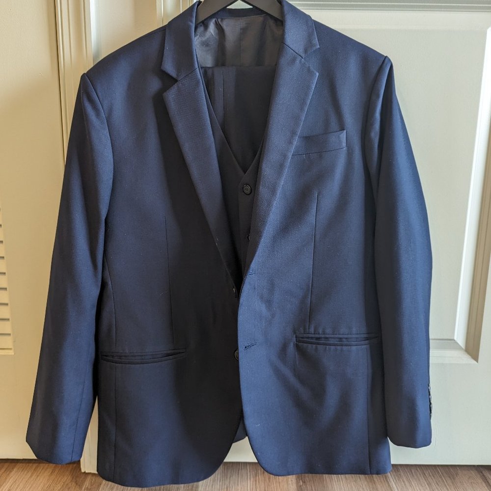 Three-piece Custom Navy Blue Suit